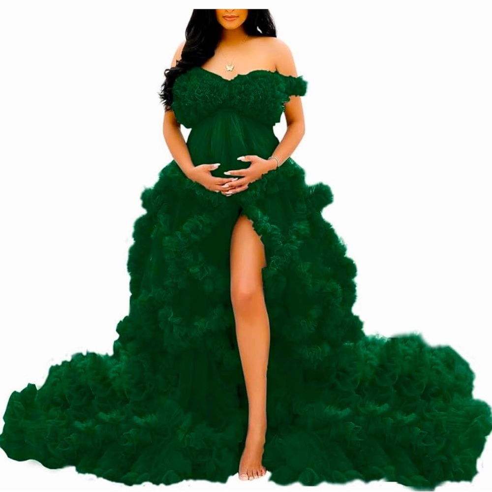 Sheer Tulle Maternity Robe